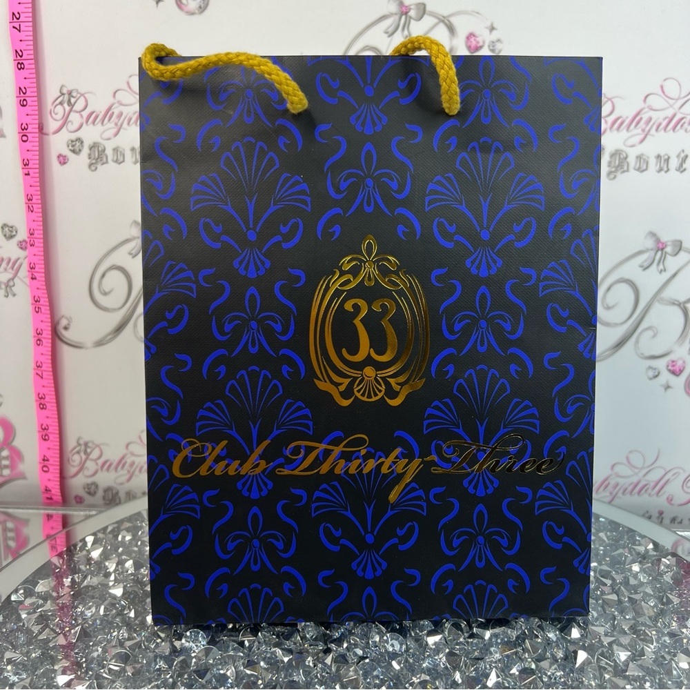 Disney 2 set Club Thirty Three Decorative Gift Bag set of 2 in Deep Blue & Gold